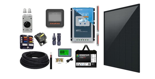 455Wp, 100Ah/12,8V Litium-m&ouml;kkis&auml;hk&ouml;paketti